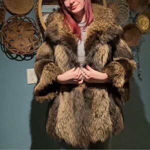 STUNNING vintage Raccoon fur jacket